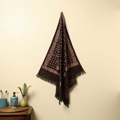  Brown Pipad Block Printed Cotton Handloom Towel