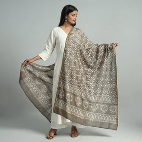  Pipad Block Printed Handloom Chanderi Silk Dupatta 76 Online 