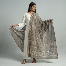  Pipad Block Printed Handloom Chanderi Silk Dupatta 77 Online 