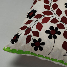 Brown Pipli Applique Work Cotton Cushion Cover 