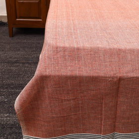 Brown - plain cotton double handloom bed cover (98 x 90 in)