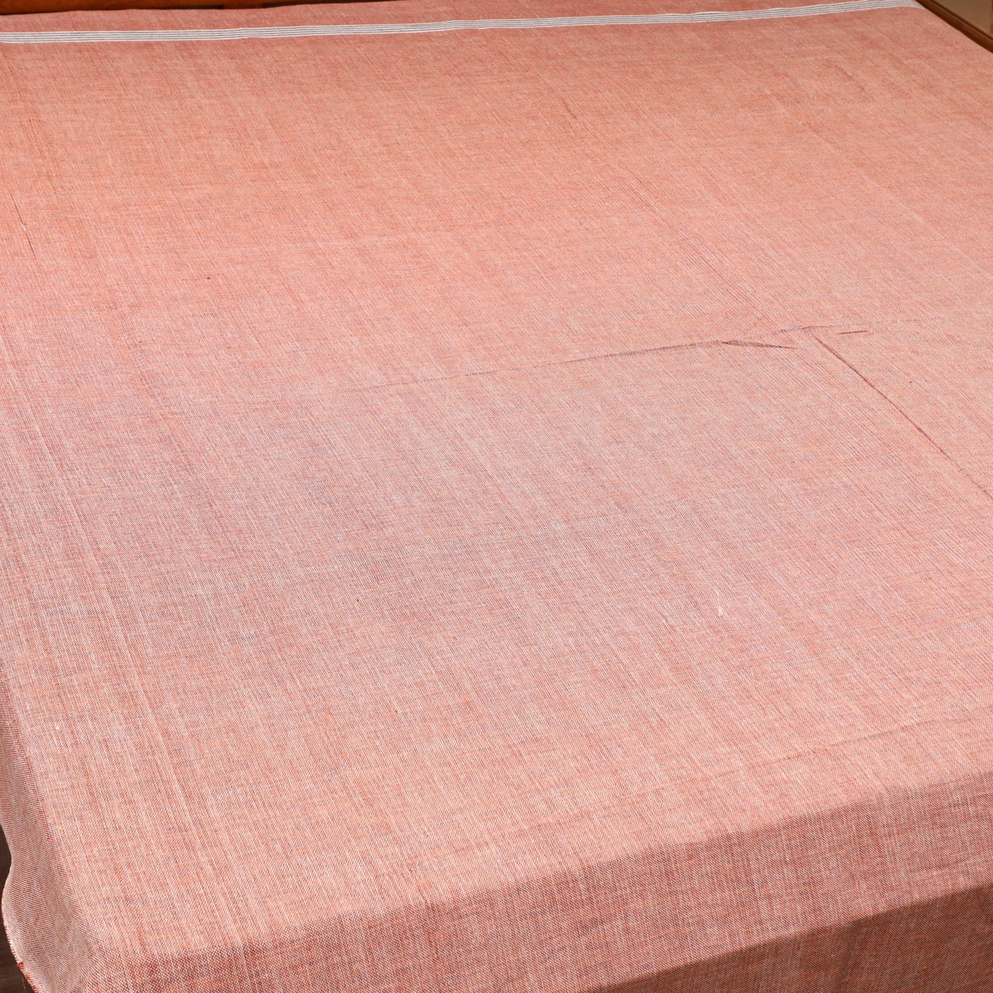 Brown - plain cotton double handloom bed cover (98 x 90 in)