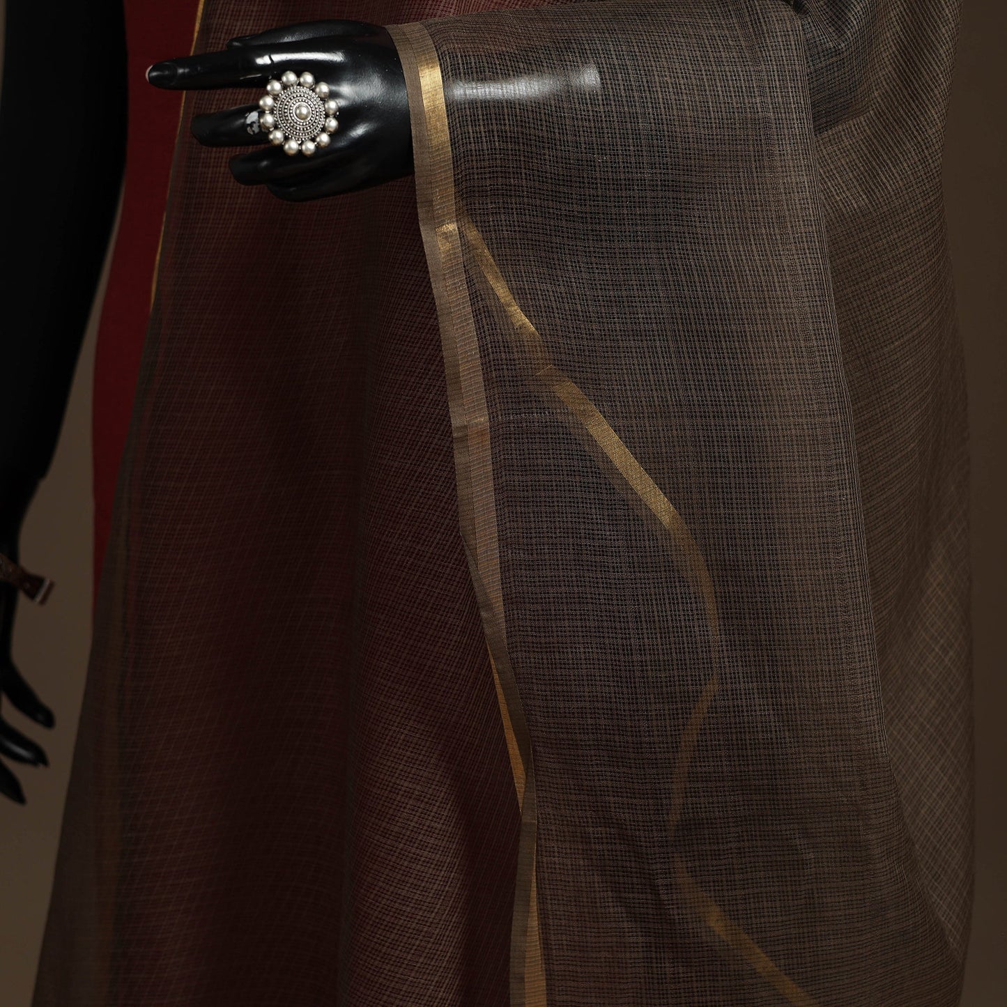 Plain cotton kota doria dupatta 10 - handcrafted