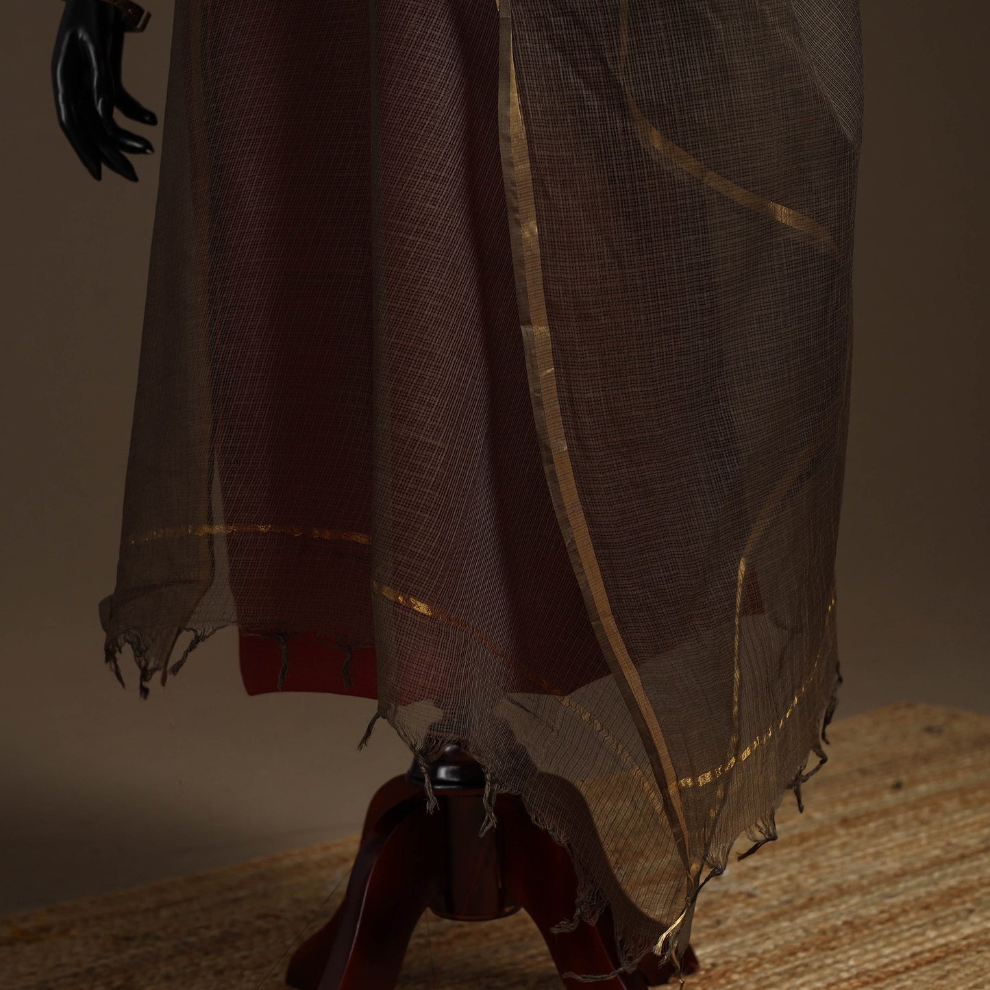 Plain cotton kota doria dupatta 10 - handcrafted