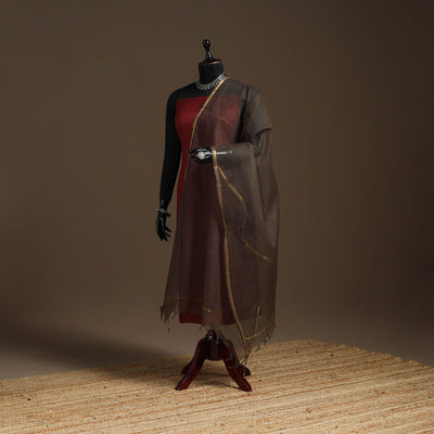 Plain cotton kota doria dupatta 10 - handcrafted