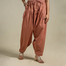 Brown Plain Cotton Women Salwar