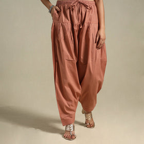 Brown Plain Cotton Women Salwar