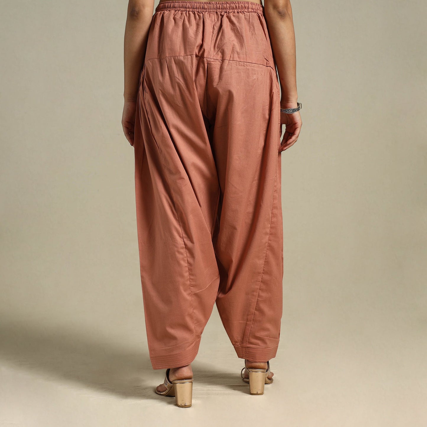 Brown Plain Cotton Women Salwar