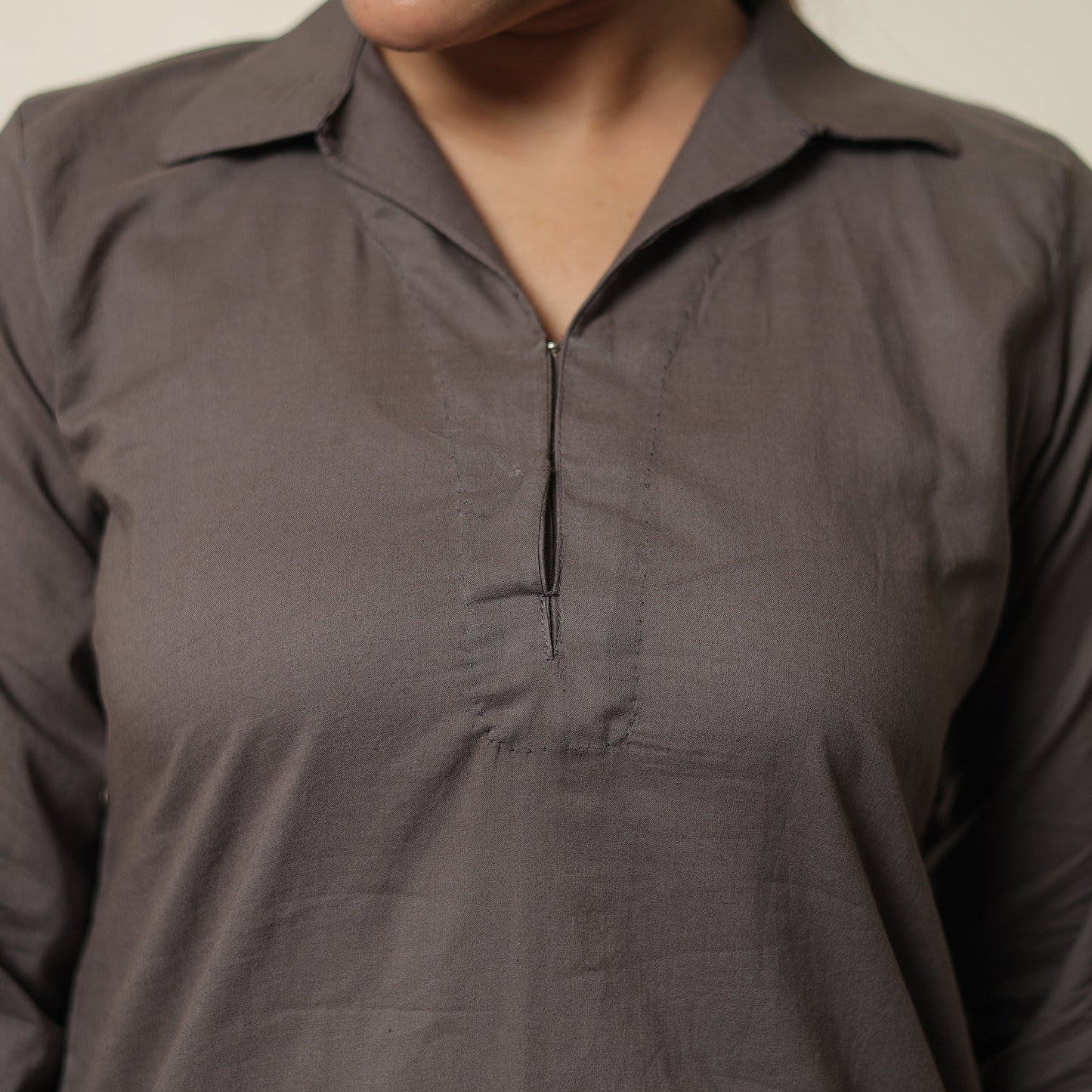 Brown - plain dyed cotton co-ord set 13 - handcrafted