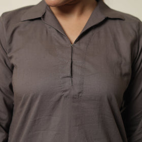 Brown - plain dyed cotton co-ord set 13 - handcrafted