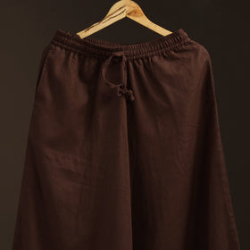 Brown - plain flex cotton elasticated harem pant 18