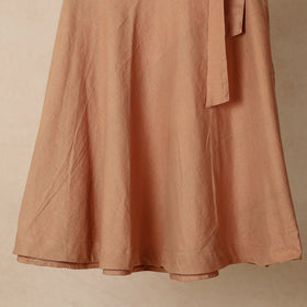 Brown - plain handloom jhiri cotton wrap around skirt