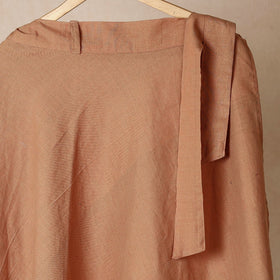 Brown - plain handloom jhiri cotton wrap around skirt
