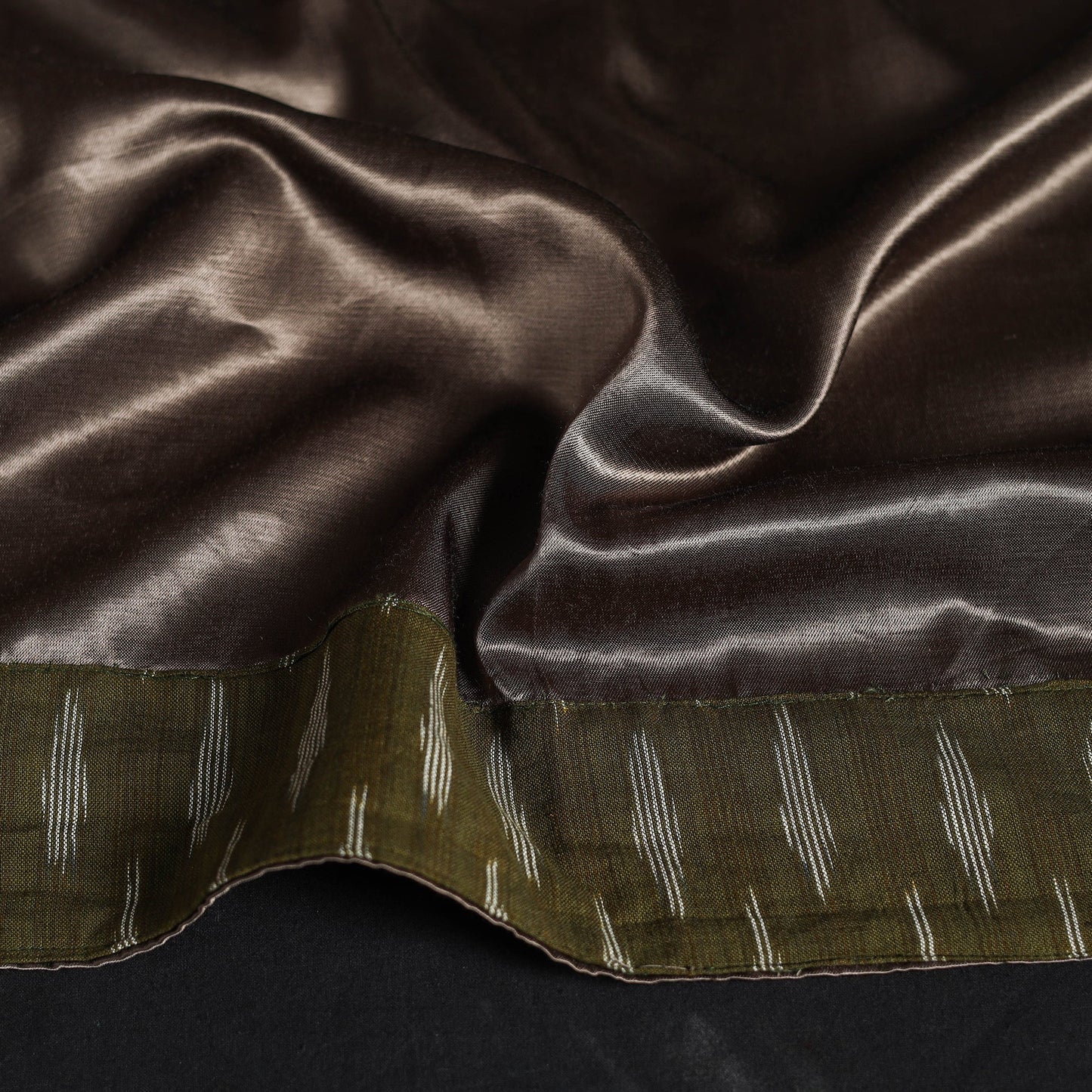 Brown Plain Mashru Silk Blouse Piece 