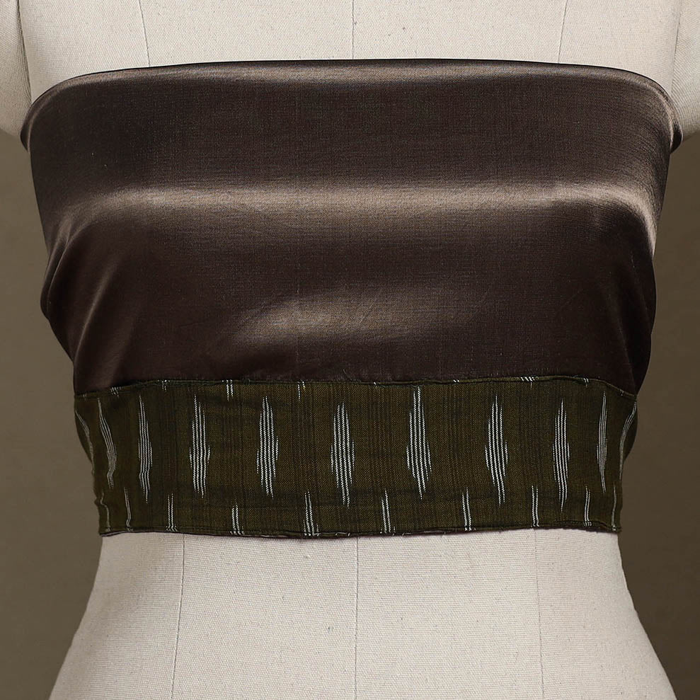 Brown Plain Mashru Silk Blouse Piece 