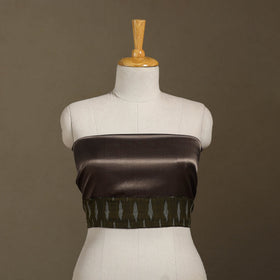 Brown Plain Mashru Silk Blouse Piece 