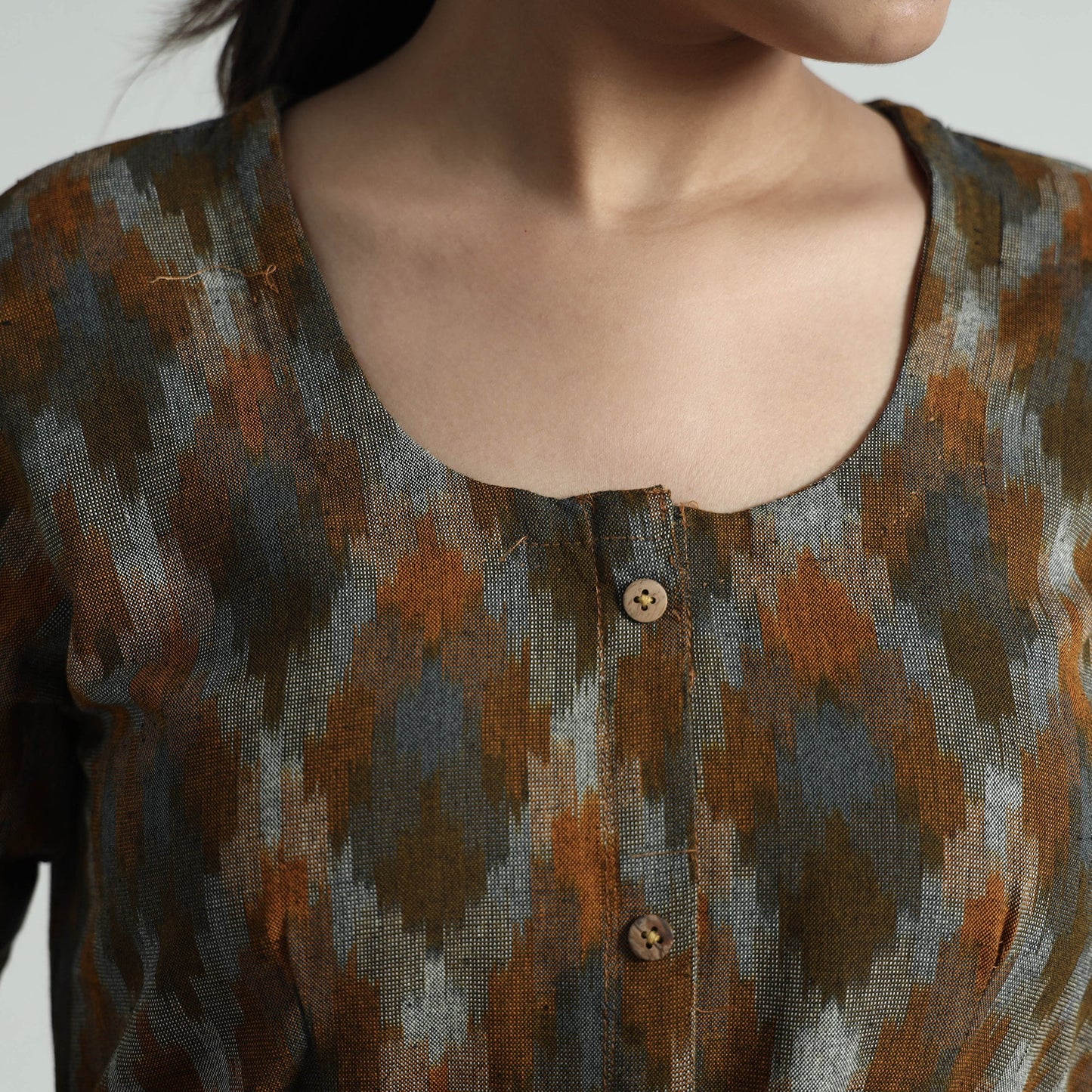  Pochampally Double Ikat Weave Cotton Dress 