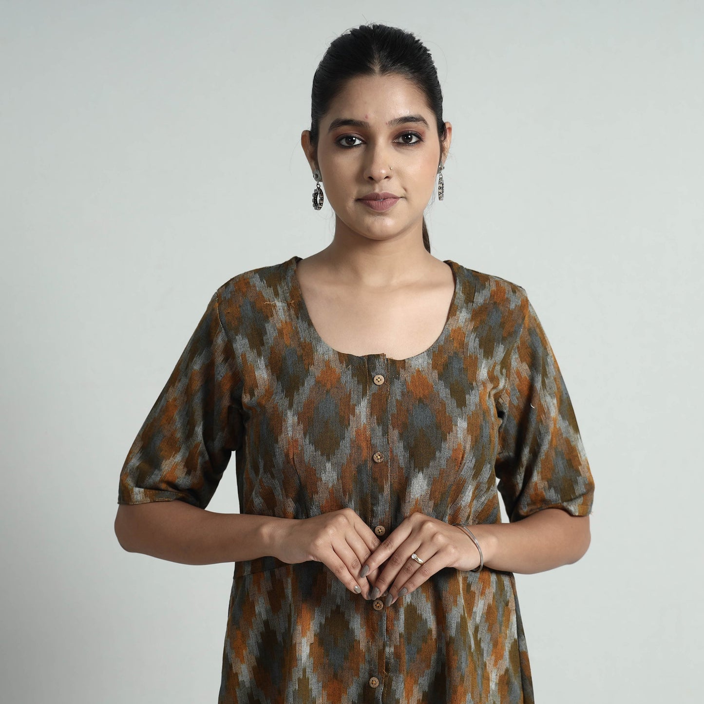  Pochampally Double Ikat Weave Cotton Dress 