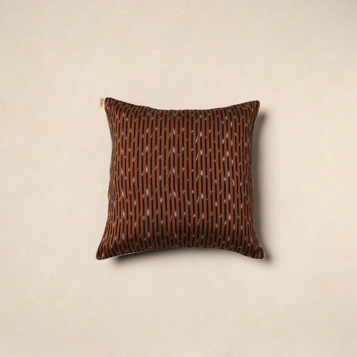 Brown - pochampally ikat cotton cushion cover 05