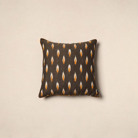 Brown - pochampally ikat cotton cushion cover 15