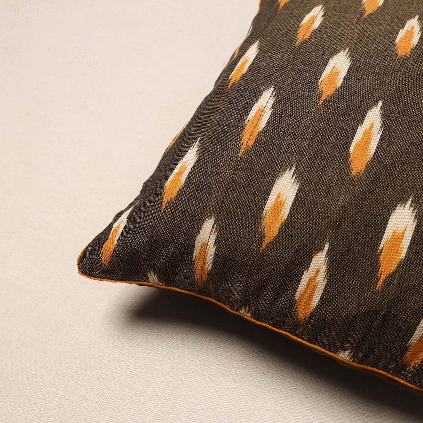 Brown - pochampally ikat cotton cushion cover 15