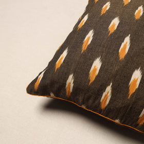 Brown - pochampally ikat cotton cushion cover 15