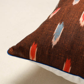 Brown Pochampally Ikat Cotton Cushion Cover (16 x 16 in) 21