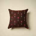 Brown Pochampally Ikat Cotton Cushion Cover