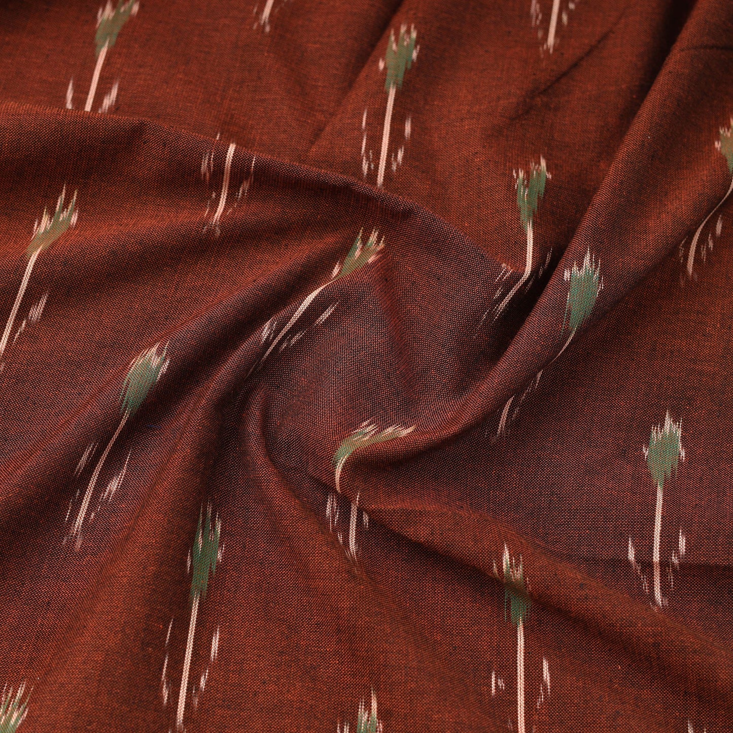 Brown Pochampally Ikat Cotton Fabric