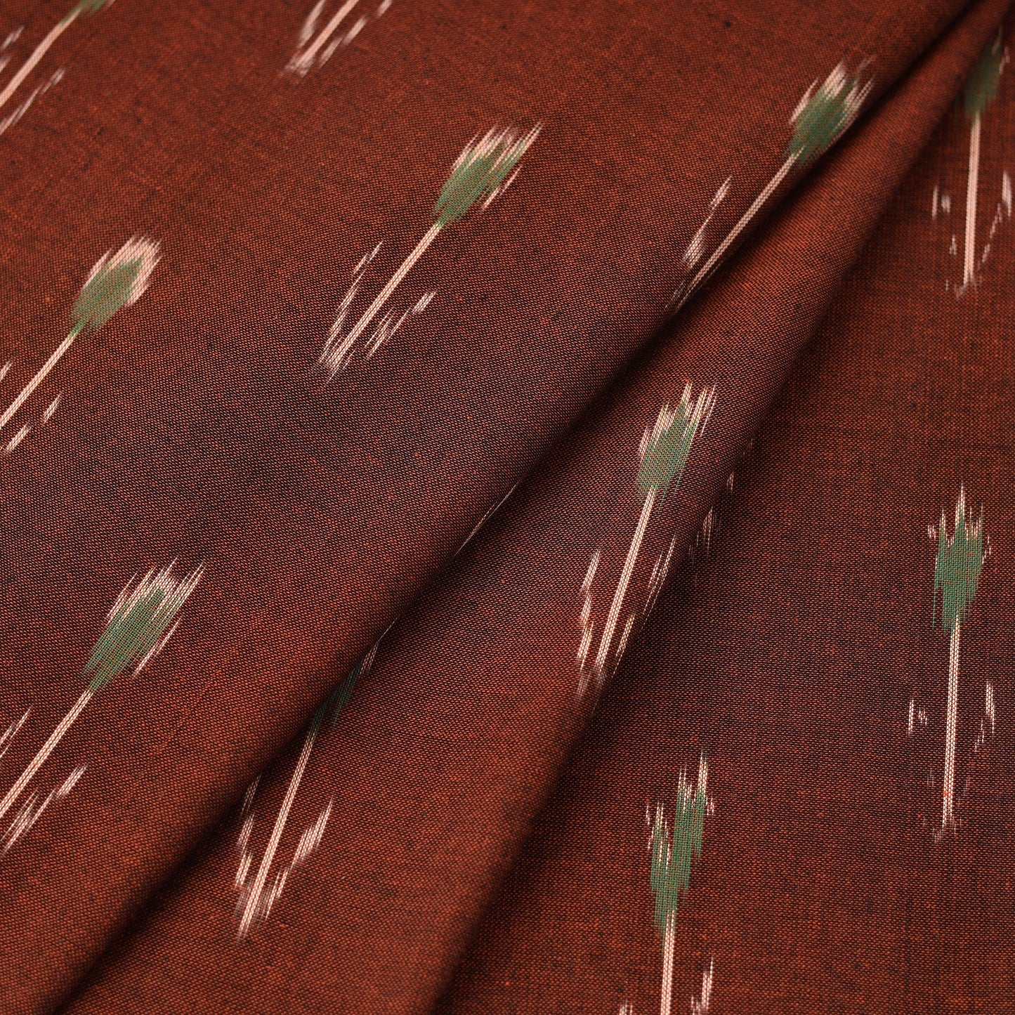 Brown Pochampally Ikat Cotton Fabric