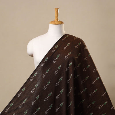 Brown Pochampally Ikat Cotton Fabric