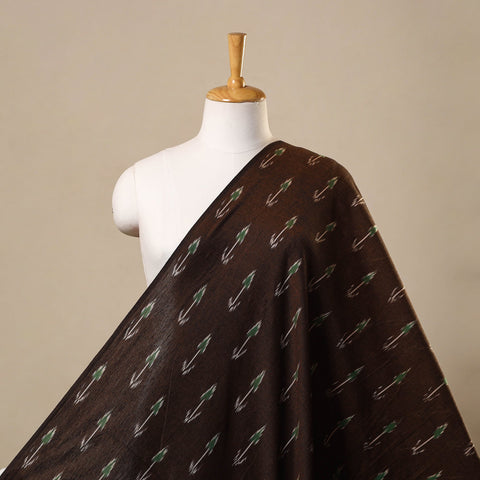 Brown Pochampally Ikat Cotton Fabric