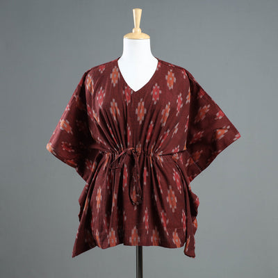 Buy Pochampally Ikat Cotton Kaftan with Tie-Up Waist Online at iTokri.com