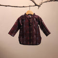 Brown - pochampally ikat cotton kids kurta (6-12 months) 30