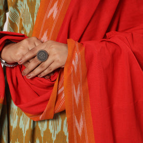 Brown - pochampally ikat cotton kurta with palazzo &