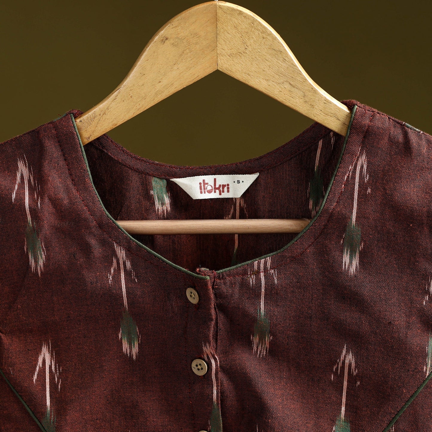 Pochampally ikat cotton readymade blouse 05 - handcrafted