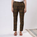 Brown - pochampally ikat cotton tapered casual pant