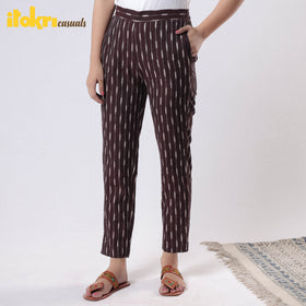 Buy iTokri Casuals - Pochampally Ikat Cotton Tapered Casual Pant for Women Online at iTokri.com