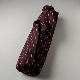 Brown Pochampally Ikat Cotton Yoga Mat Bag 