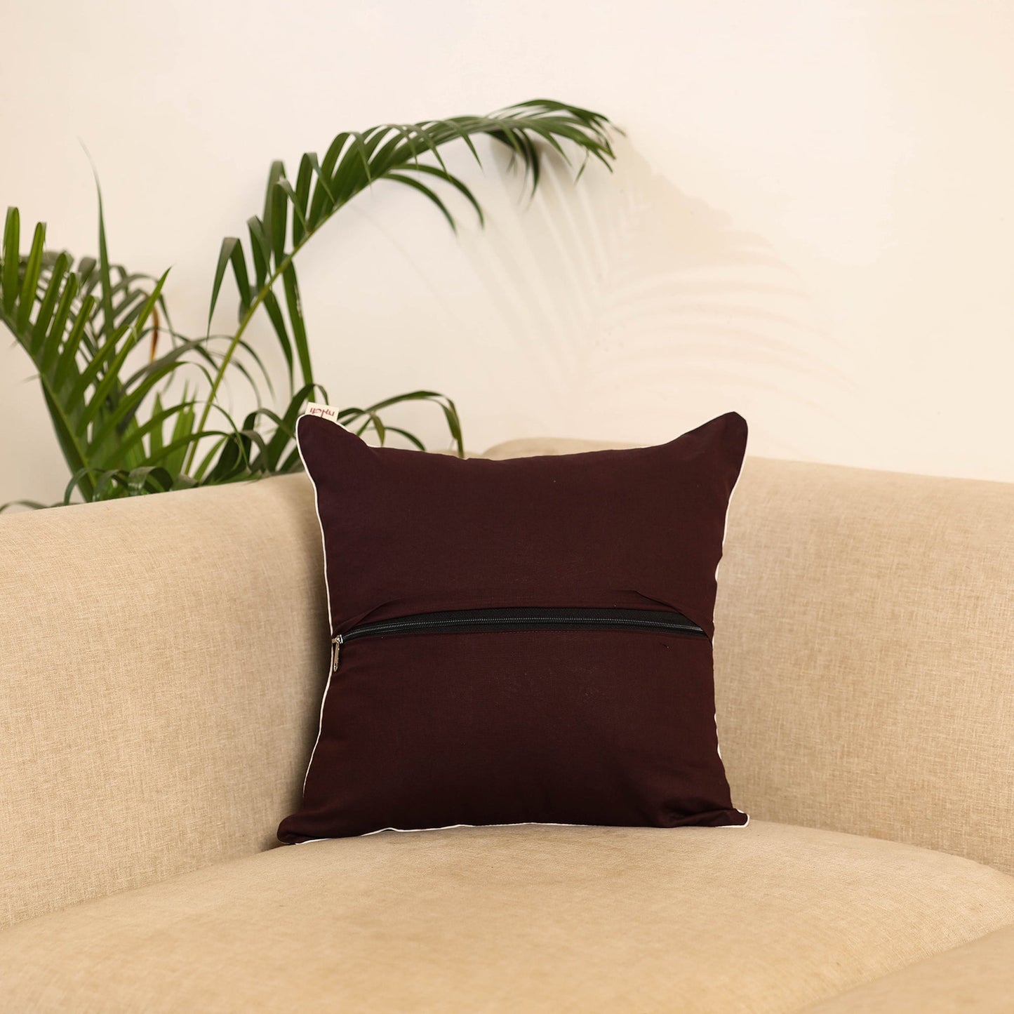 Brown - pochampally ikat cushion cover 07 - handcrafted