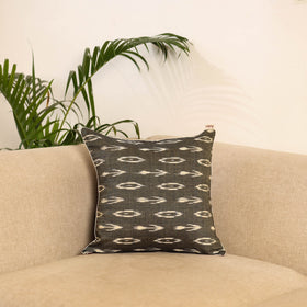 Brown - pochampally ikat cushion cover 17 - handcrafted