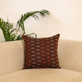 Brown - pochampally ikat cushion cover 20 - handcrafted
