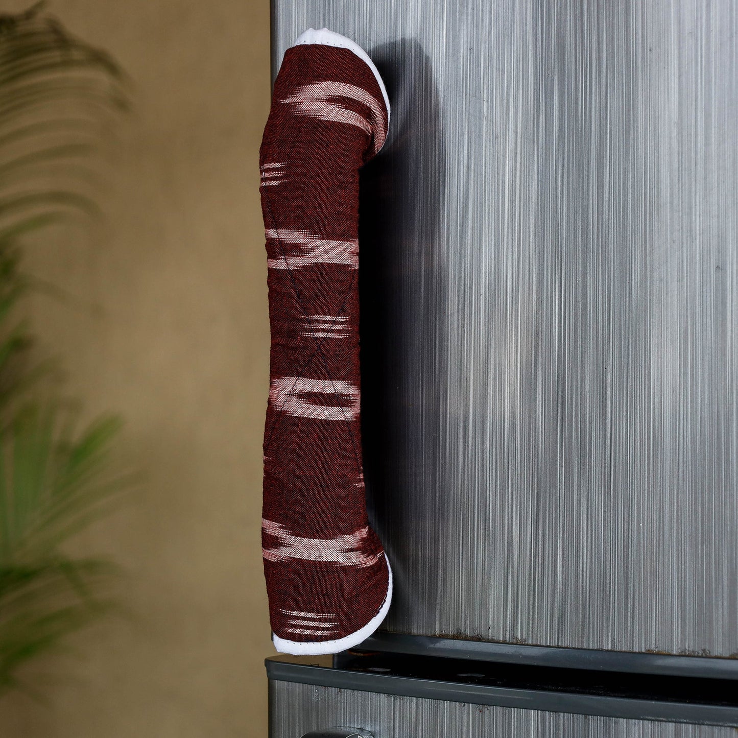 Brown - Pochampally Ikat Handmade Fridge Handle Cover