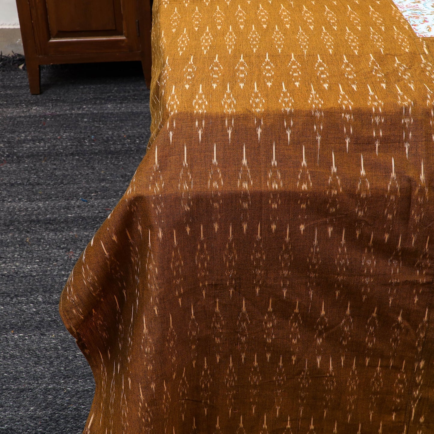 Buy Pochampally Ikat with Sanganeri Patch Cotton Bedsheet Set