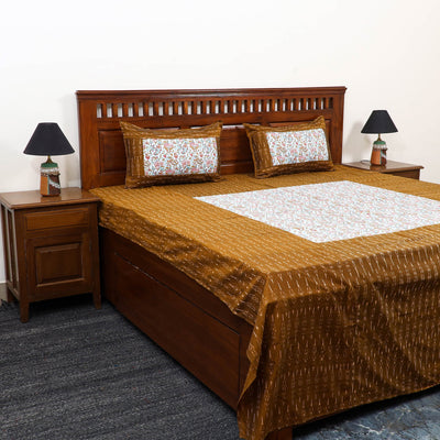 Buy Pochampally Ikat with Sanganeri Patch Cotton Bedsheet Set