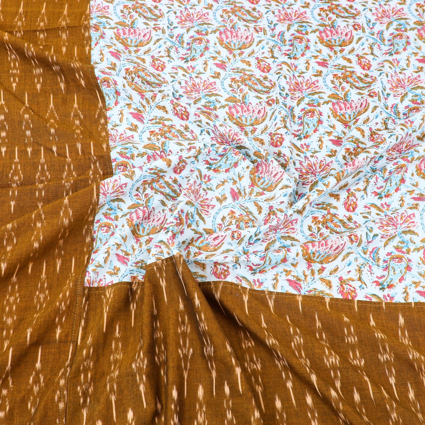 Buy Pochampally Ikat with Sanganeri Patch Cotton Bedsheet Set