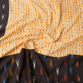 Brown - pochampally ikat with sanganeri patch cotton