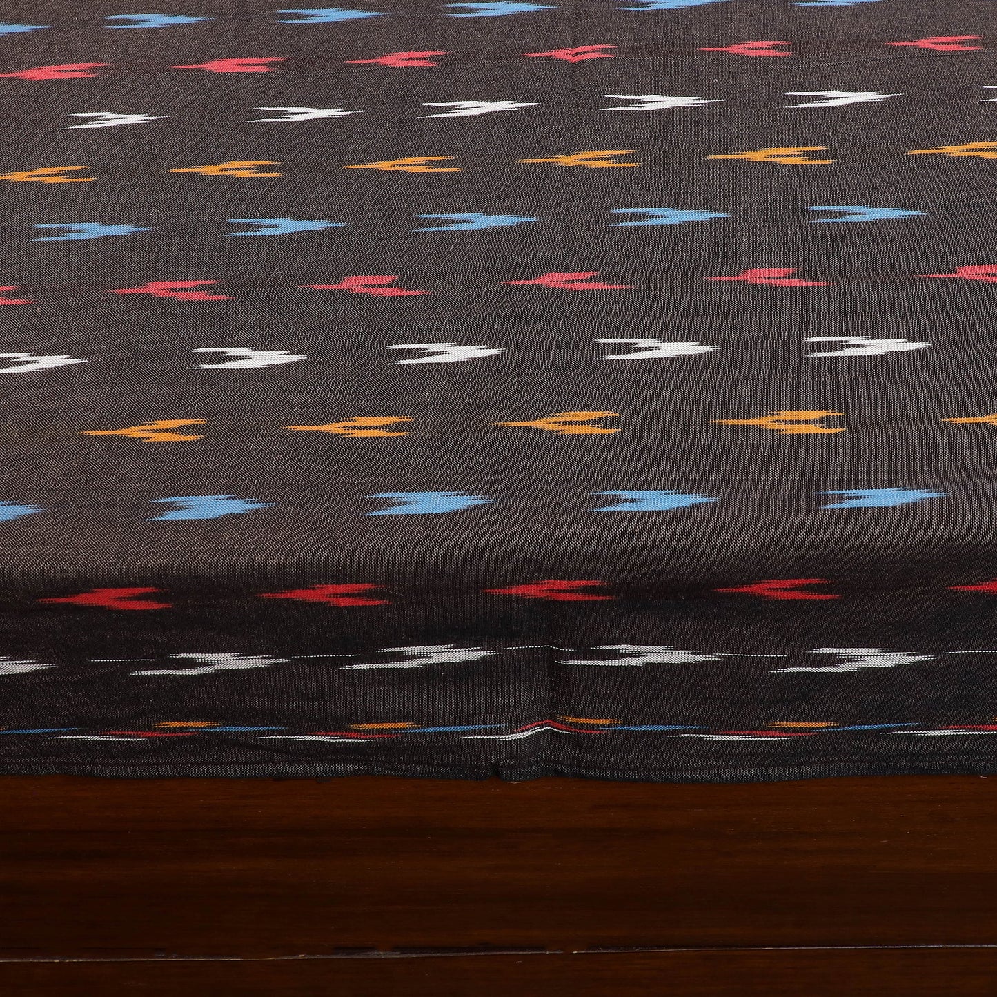 Brown - pochampally ikat with sanganeri patch cotton