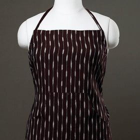 Brown Pochampally Ikat Weave Cotton Apron with Pocket 