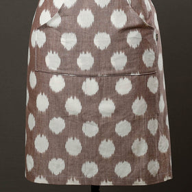 Brown Pochampally Ikat Weave Cotton Apron with Pocket 
